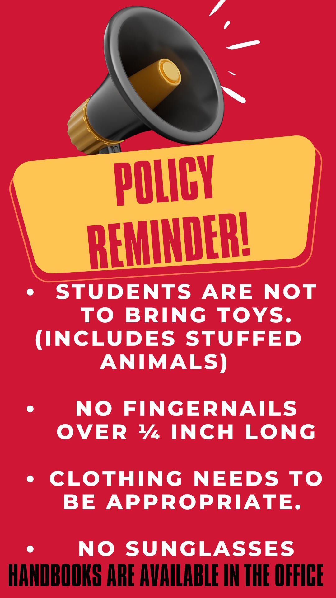 Policy Reminder | Mesa Elementary