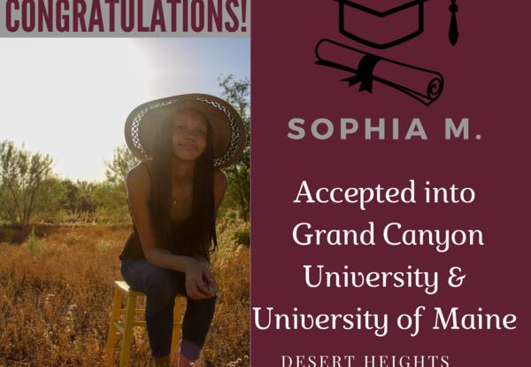 Congratulations Sophia!
