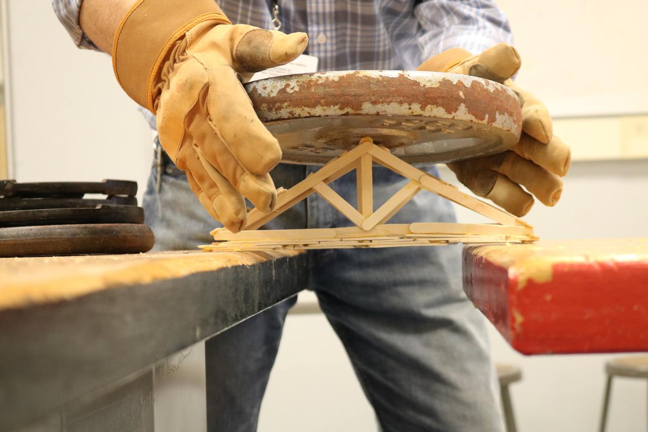 Students tie in bridge building lesson Stephen and Harriet Myers