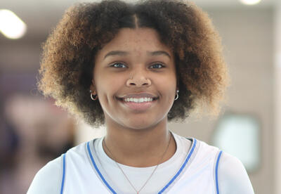 Photo of Jasanii Francis Torres in her basketball uniform