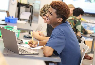 Students working together on a science assignment