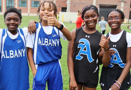 Group of modified cross country student-athletes at a meet
