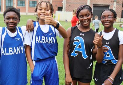 Group of modified cross country student-athletes at a meet