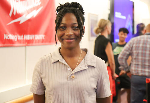 Arscott at the scholarship signing ceremony