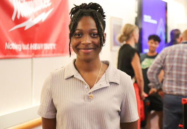 Arscott at the scholarship signing ceremony