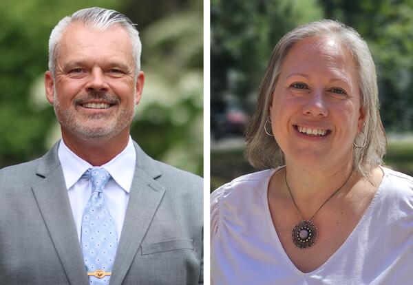 Portraits of Wayne Carter and Dr. Freya Mercer