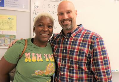 Parent and teacher at last year's Open House event