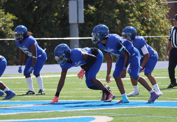 Photo of Albany High football players on the turf