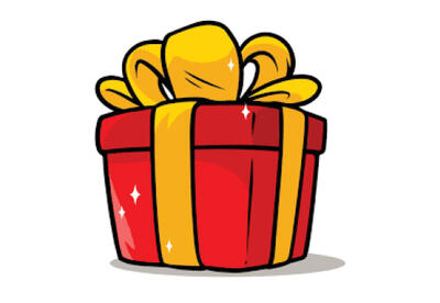 Graphic image of a wrapped gift