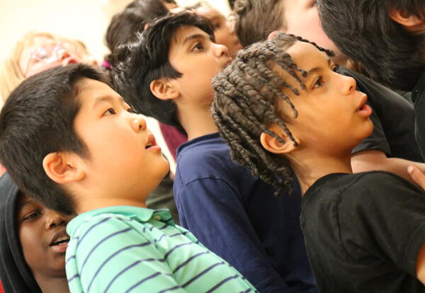 The chorus performs in a dress rehearsal for their Winter Concert.
