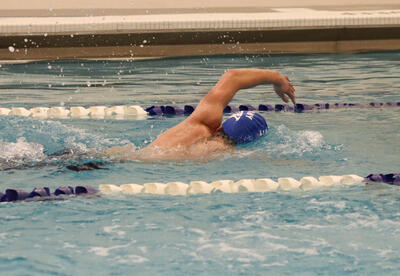 Falcon swimmer racing in the pool