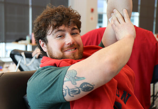 Blood drive participant post-donation