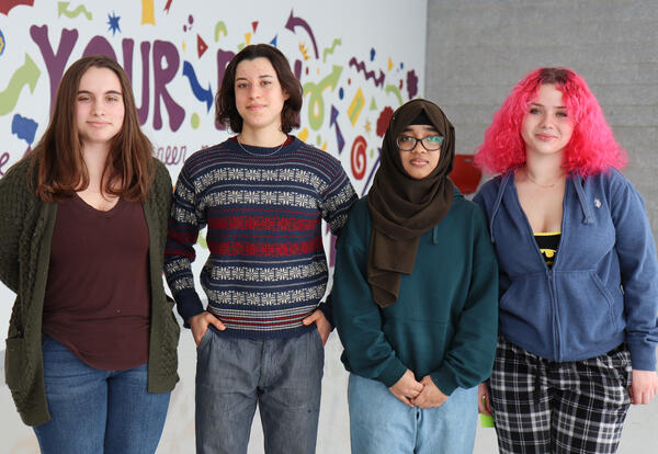 Photograph of Audrey VanAmburgh, Annabelle DiStefano, Mohima Nus and Alexis Martir
