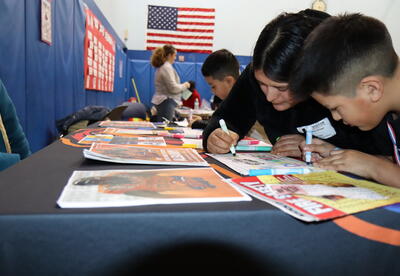 Students participating in STEM Night