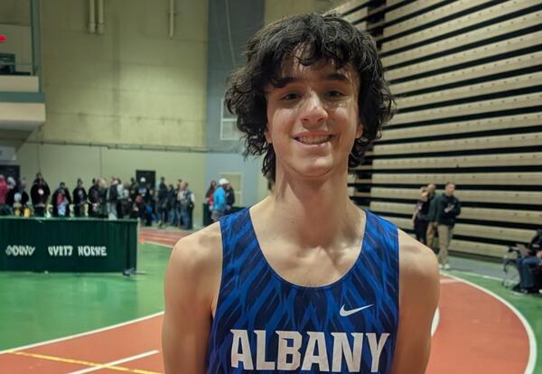 Noah Bizer at the Section 2 state qualifiers Feb. 14