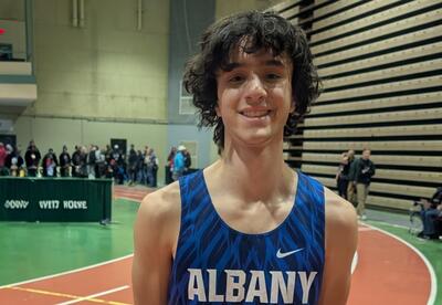 Noah Bizer at the Section 2 state qualifiers Feb. 14