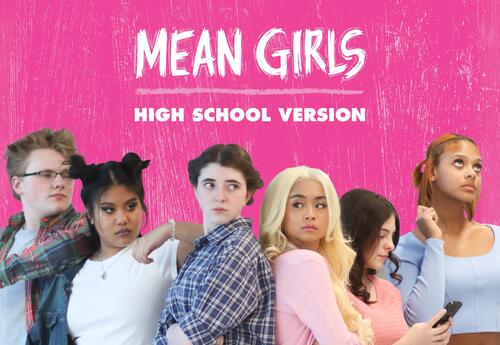 Mean Girls promo photo with six student-actors