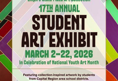 A flyer for a student art show.