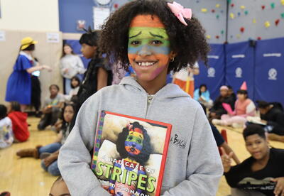student with painted face