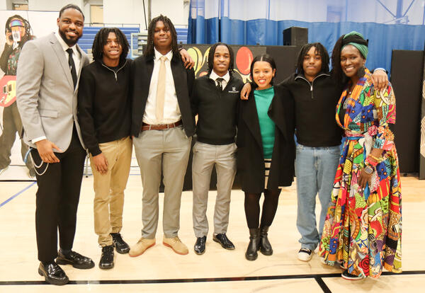 Student leaders with Albany Mayor Dr. Dorcey L. Applyrs and My Brother's Keeper advisors