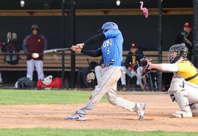 Falcon batter hitting a ball