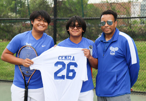 Theodore Ceniza with his brother and Coach Anthony Omoragbon