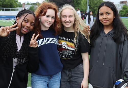 Group of four modified student-athletes