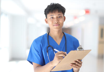 Albany High School student in Health Science class