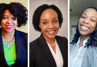 A collage of the three Board of Education candidates