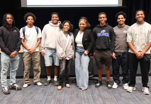 Group of students with Deshanna Wiggins