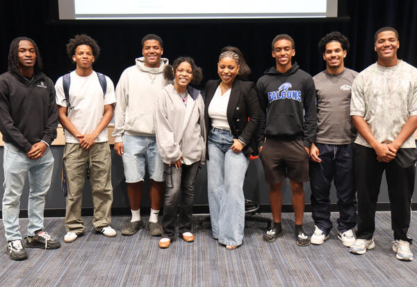 Group of students with Deshanna Wiggins