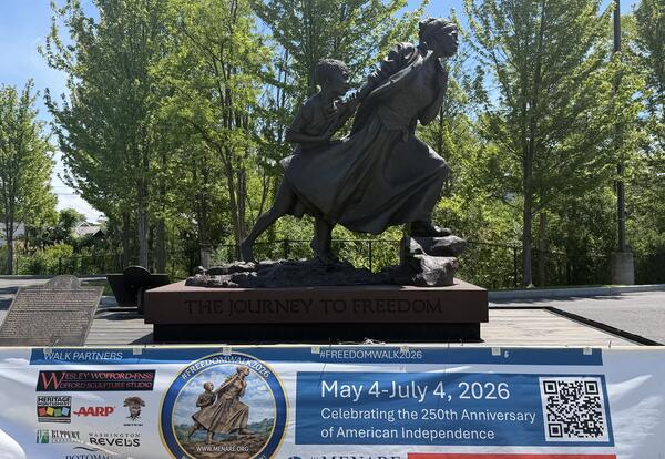 A statue honoring abolitionists and the Underground Railroad visits Myers.