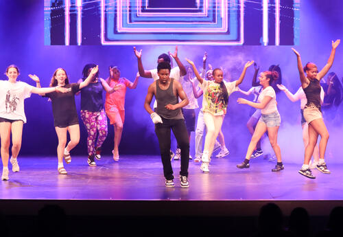 Students performing a dance routine
