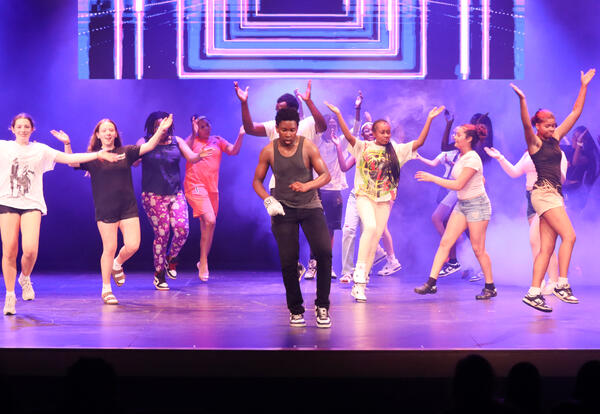 Students performing a dance routine