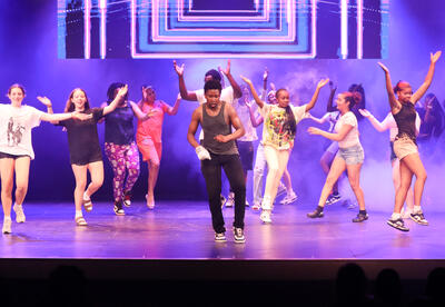 Students performing a dance routine