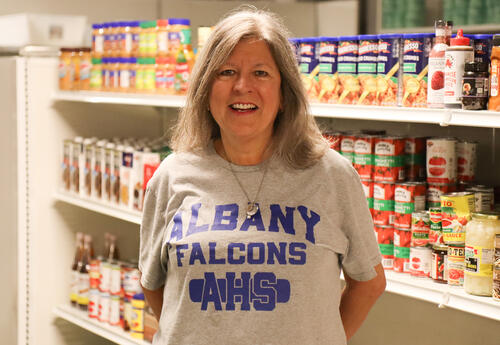 Photo of Mary Kelly in the Falcon Market