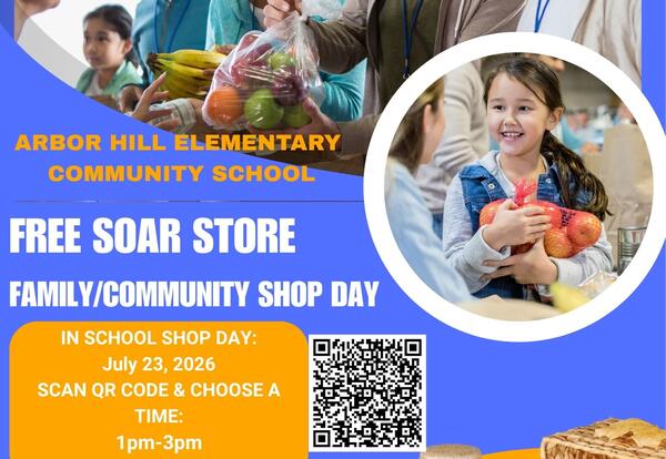 SOAR store flyer promoting free clothes, clothing and hygiene products.