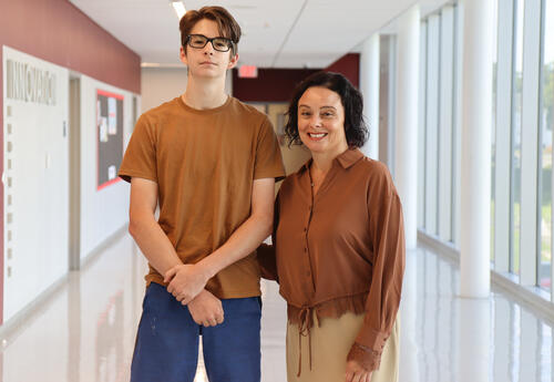 Garrison Goldman with Principal Jodi Commerford