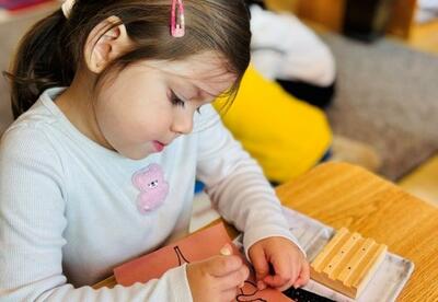 A student completes a writing assignment.