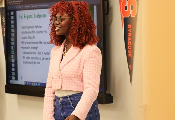 Otitigbe-Dangerfield presenting to pre-engineering class