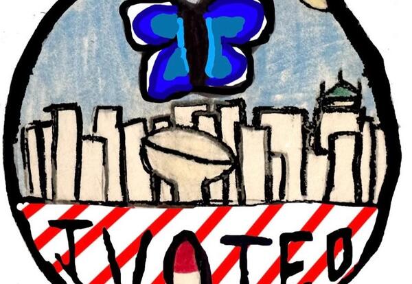 The 2026 winning sticker in �鶹Ӱ�� County's I Voted contest.