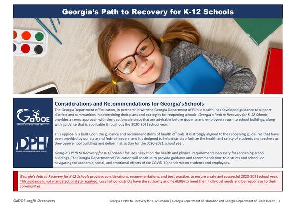 Georgia S K12 Recovery Plan Released Barrow County School System