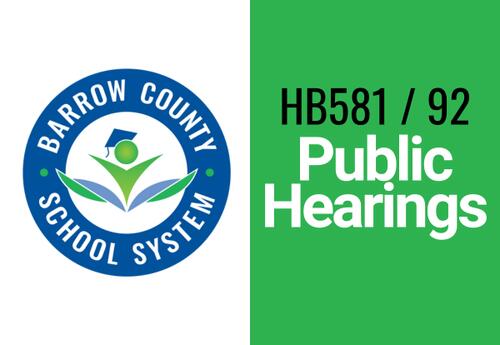 A Title Graphic with the words "HB581 / 92 Public Hearing"