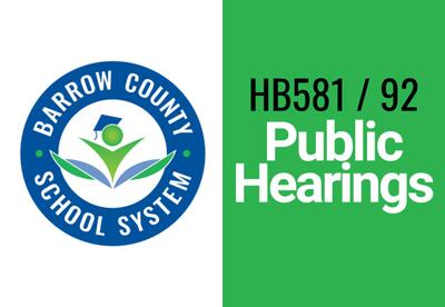A Title Graphic with the words "HB581 / 92 Public Hearing"