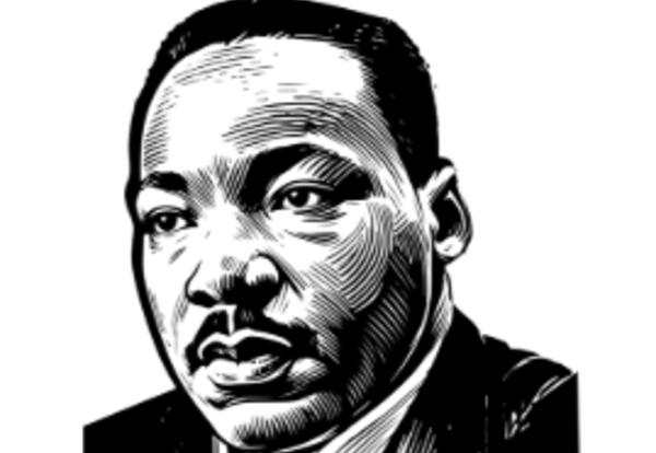 Picture of Dr. Martin Luther King Jr., black and white picture