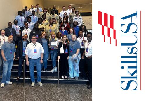 Group photo and SkillsUSA logo
