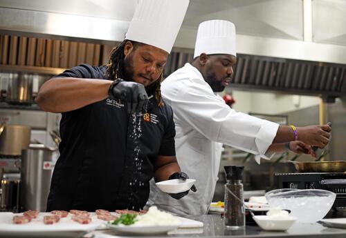 chefs working in kitchen