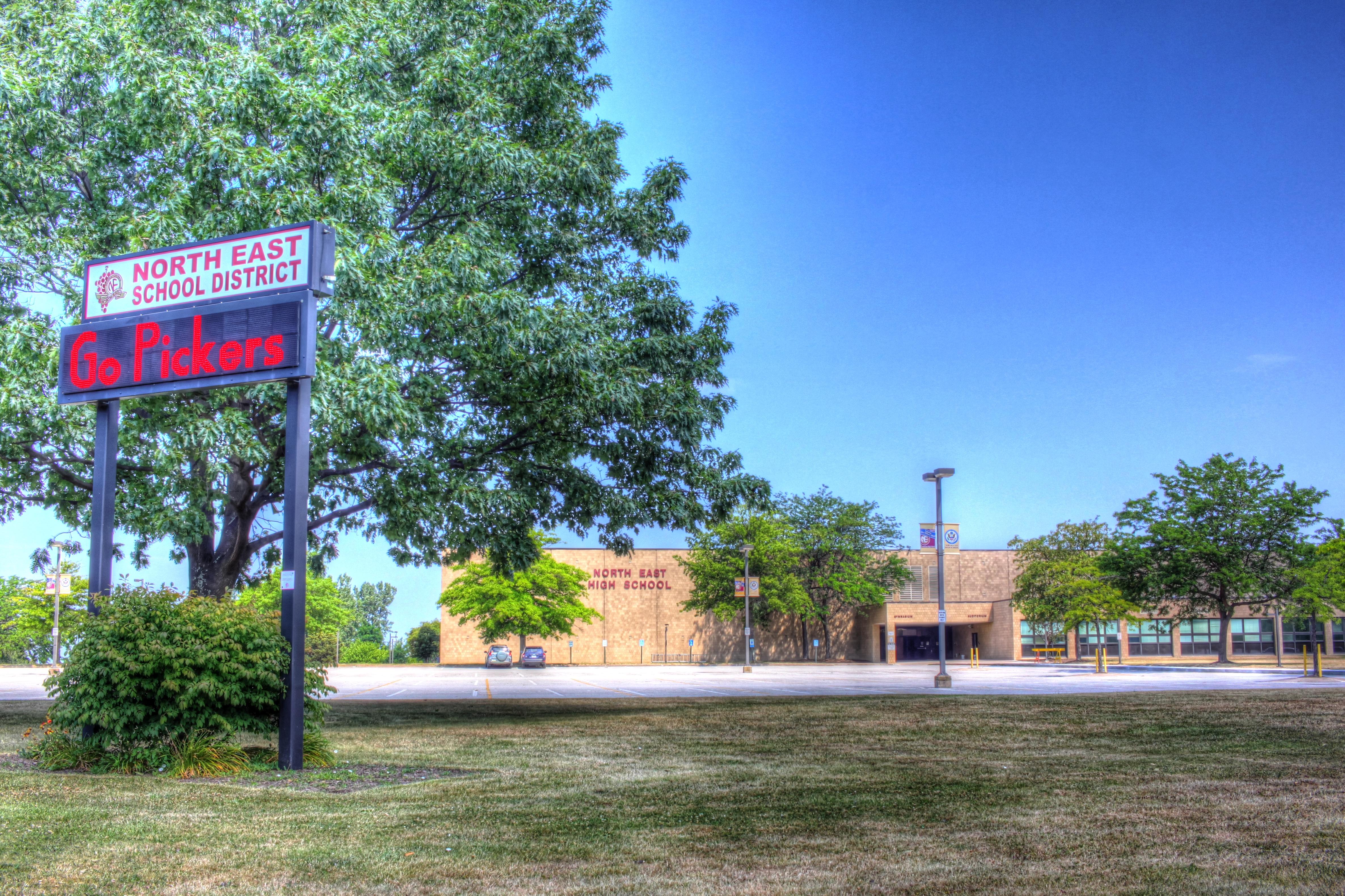 Outside view of the North East High School