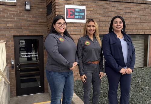 The Eastmont Family Resource Center team (From left to right: Aurora Juarez, Maria Rosales, and Maribel Mendez-Guerrero) serve families across the district.