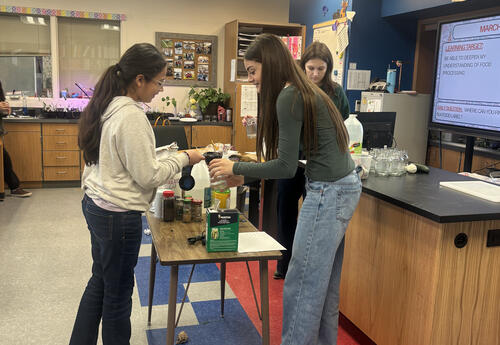 Sterling Junior High students in 7th Grade Ag Science make pickles as part of a food processing unit, applying hands-on learning in the classroom.